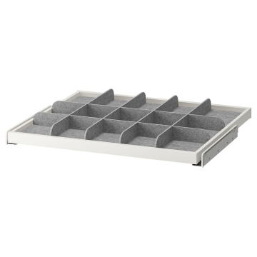 KOMPLEMENT, izvelkama pamatne ar separatoru 71,1x56,3x6,3 cm balts/gaiši pelēks