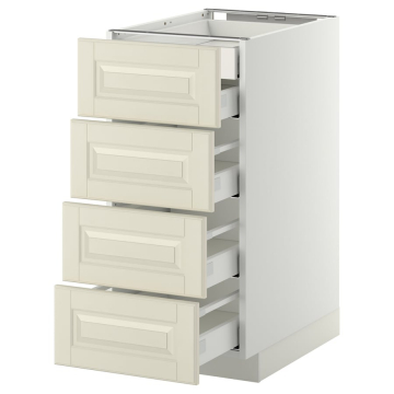 METOD/MAXIMERA ak 4 front/2 mad/3 central shtl, balts/Bodbyn natural white