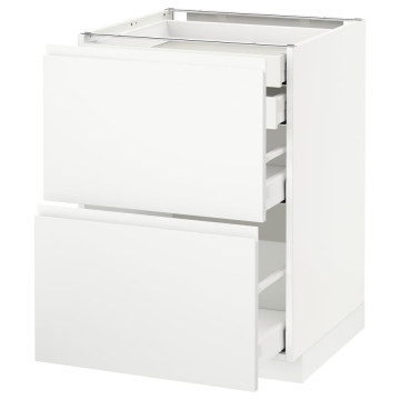 METOD/MAXIMERA skapis 2 priekšējie/2 zemie/1 centrālais/1 augstais plaukts 60x62.1x88 cm balts/Voxtorp matēts balts