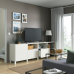 BESTÅ TV statīvs ar durvīm un atvilktnēm 240x42x74 cm balts/Lappviken/Stubbarp balts