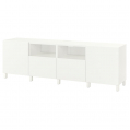 BESTÅ TV statīvs ar durvīm un atvilktnēm 240x42x74 cm balts/Lappviken/Stubbarp balts