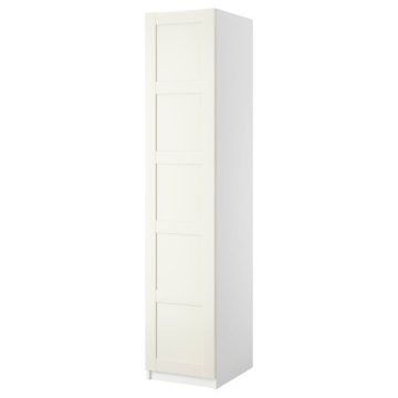 PAX, skapis ar 1 durvīm 49,8x60x236,4 cm balts/Bergsbo balts