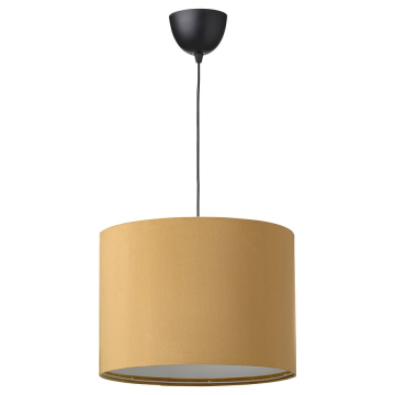 MOLNSKIKT/SUNNEBY griestu lampa, melns/tumši dzeltens samts