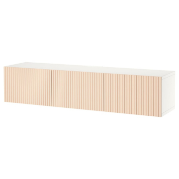 BESTÅ TV statīvs ar durvīm 180x42x38 cm balts Björköviken/bērza saplāksnis