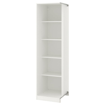 PAX stūra modulis ar 4 plauktiem 52,5x58x201,2 cm balts