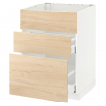 METOD/MAXIMERA pamatnes izlietne+3 priekšējie/2 plaukti 60x61.6x88 cm balts/Askersund gaišo pelnu efekts