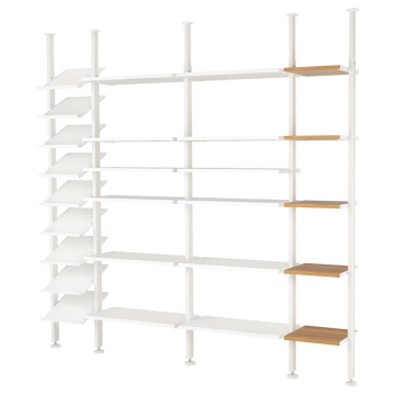 ELVARLI 4 sekcijas, balts/bambuss