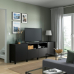 BESTÅ TV statīvs ar durvīm un atvilktnēm 240x42x74 cm melnbrūns/Lappviken/Stubbarp melnbrūns