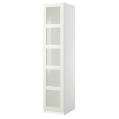 PAX skapis ar 1 durvīm 49,8x60x236,4 cm balts/Bergsbo matēts stikls